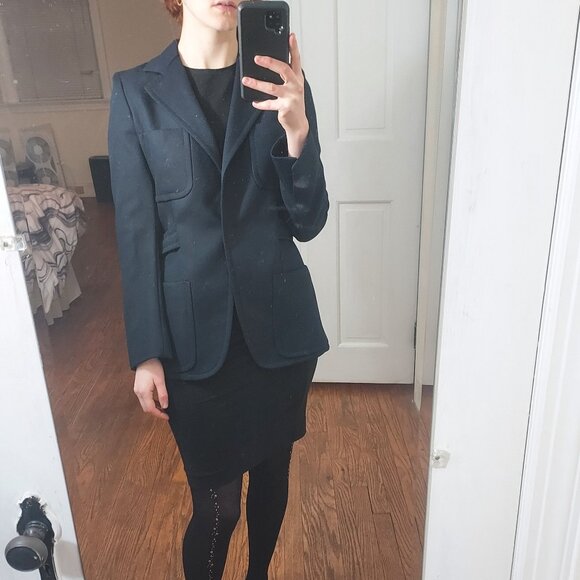 Prada Wool Dark Navy Fitted Blazer - Picture 2 of 9